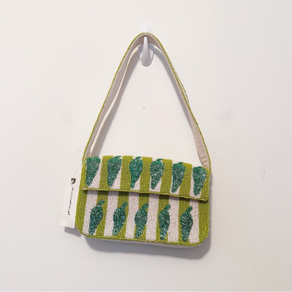 Anthropologie The Fiona Beaded Bag: Food & Drink Edition Jalapeno - Picture 4 of 8